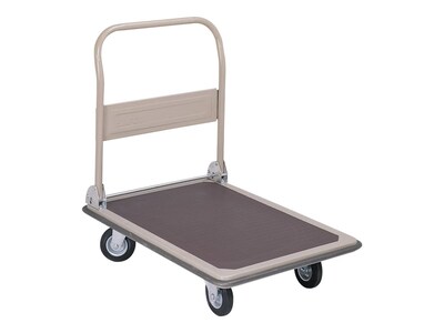 Safco FoldAway Large Platform Truck, 900 lbs., Tropic Sand/Dark Brown (4078)
