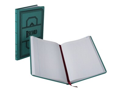 Boorum & Pease 66 Series Record Book, 7.63"W x 12.13"L, Blue, 150 Sheets/Book (ESS-66-300-R)