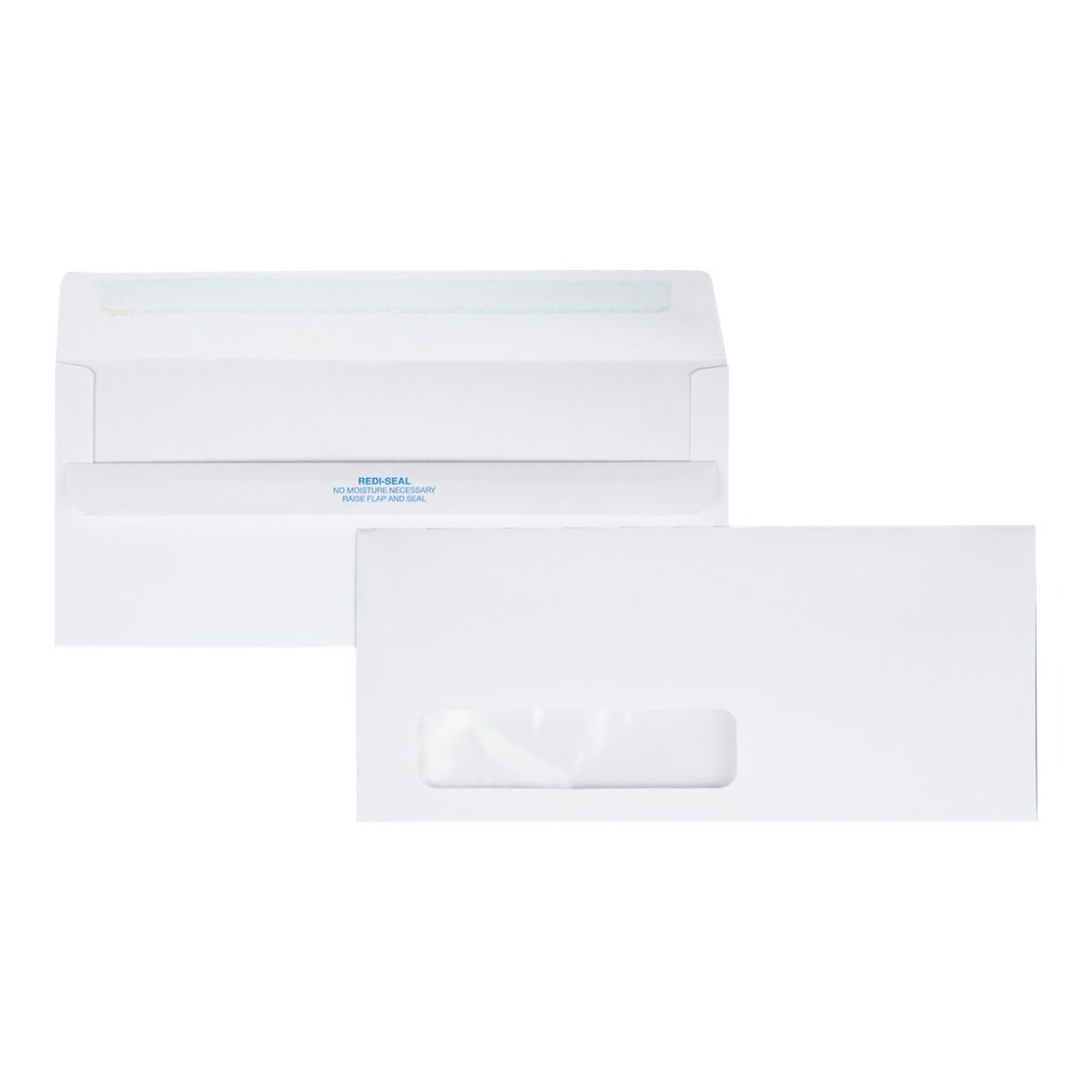 Quality Park Redi-Seal #10 Window Envelopes, 4 1/8 x 9 1/2, White Wove, 500/Box (21318)