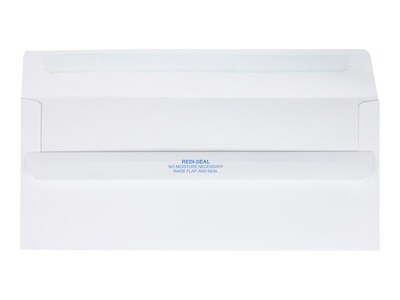 Quality Park Redi-Seal #10 Window Envelopes, 4 1/8" x 9 1/2", White Wove, 500/Box (21318)