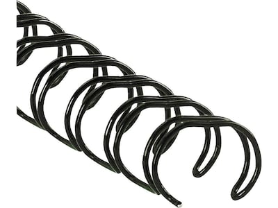 Fellowes 1/4" Metal Wire Binding Spine, 35 Sheet Capacity, Black, 25/Pack (52539)
