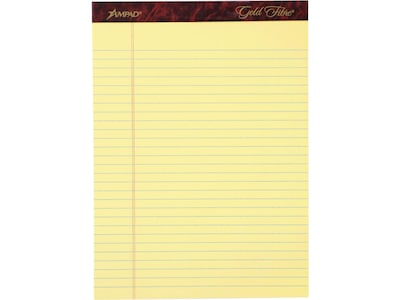 Ampad Gold Fibre Notepads, 8.5 x 11.75, Legal Rule, Canary, 50 Sheets/Pad, 12 Pads/Pack (TOP 20-02