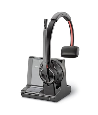 Plantronics Savi 8200 Series W8210-M Wireless Noise Canceling Mono Headset, Over-the-Head, Black (207322-01)