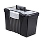 Storex File Storage Box with Organizer Lid, Letter/Legal Size, Black (61510U01C)