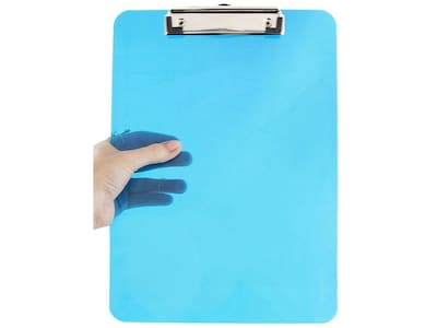 JAM Paper Plastic Clipboard, Translucent Blue (340926882)