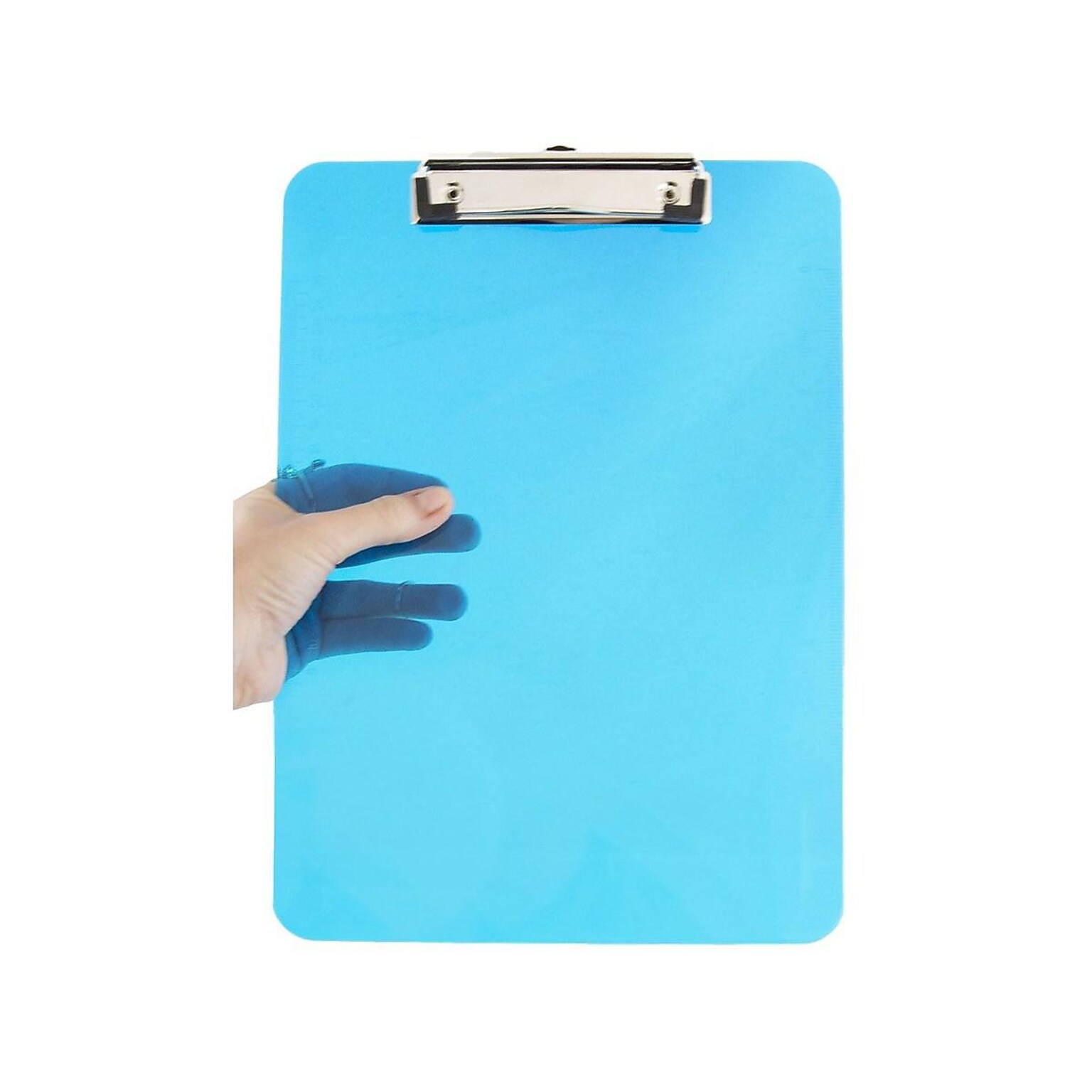 JAM Paper Plastic Clipboard, Translucent Blue (340926882)