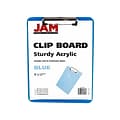 JAM Paper Plastic Clipboard, Translucent Blue (340926882)