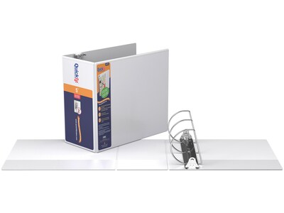 Stride QuickFit Standard 5" 3-Ring View Binder, White (87070)