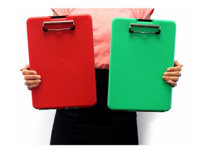 Saunders Show2Know Plastic Storage Clipboard, Letter Size, Red/Green (00580)