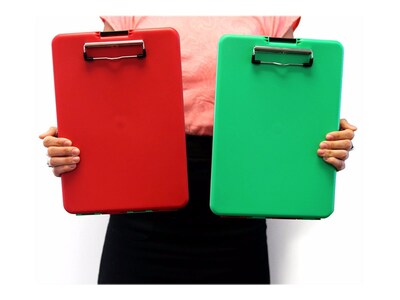 Saunders Show2Know Plastic Storage Clipboard, Red/Green (00580)