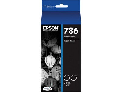 Epson T786 Black Standard Yield Ink Cartridge, 2/Pack