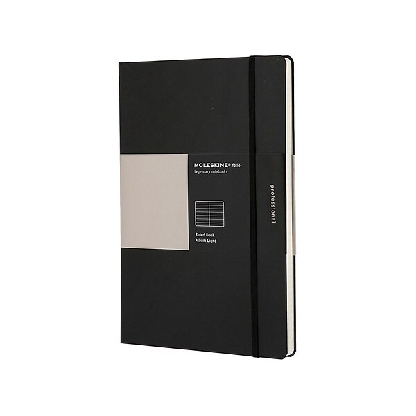 Moleskine Folio Notebook, Hard Cover, 8.5 x 11, College Ruled, 88 Sheets, Black (620855)