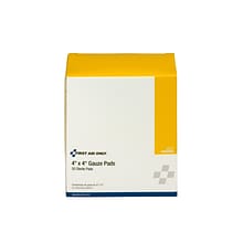 First Aid Only 4 Sterile 8-Ply Pads, 50/Box (J213)