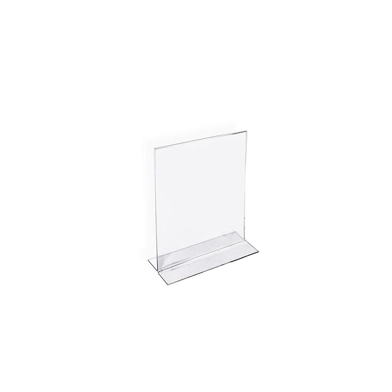 Azar Sign Holder, 4 x 6, Vertical, Tabletop, Clear Acrylic, 10/Pack (152726)