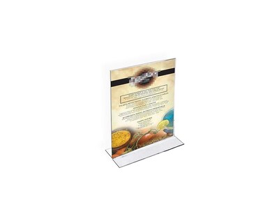 Azar Sign Holder, 4 x 6, Vertical, Tabletop, Clear Acrylic, 10/Pack (152726)