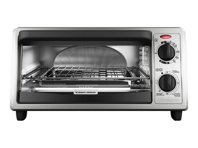 Black & Decker 4-Slice Toaster Oven, Silver (TO1322SBD)