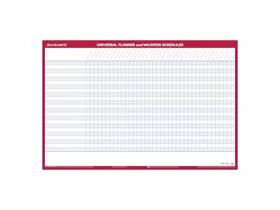 AT-A-GLANCE Universal-Vacation Schedule 24H x 36W Dry Erase Yearly Wall Calendar, Red (PM250 28)
