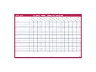 AT-A-GLANCE Universal-Vacation Schedule 24H x 36W Dry Erase Yearly Wall Calendar, Red (PM250 28)