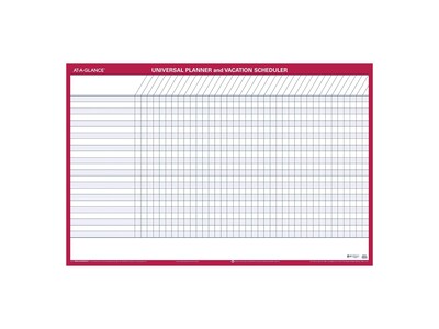 AT-A-GLANCE Universal-Vacation Schedule 24H x 36W Dry Erase Yearly Wall Calendar, Red (PM250 28)