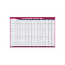 AT-A-GLANCE Universal-Vacation Schedule 24H x 36W Dry Erase Yearly Wall Calendar, Red (PM250 28)