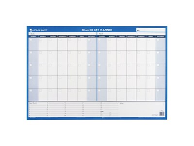 AT-A-GLANCE 30-60 Day 24H x 36W Dry Erase Monthly Wall Calendar, Blue (PM233 28)