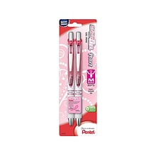 Pentel EnerGel Pearl Deluxe RTX Retractable Gel Pens, Medium Point, Pink Ink, 2 Pack (BL77WBP2PP)