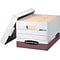 Bankers Box R-Kive® Heavy-Duty FastFold File Storage Boxes, Lift-Off Lid, Letter/Legal Size, White/R