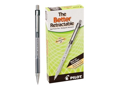 Pilot Better Retractable Ballpoint Pens, Medium Point, Black Ink, Dozen (30005)
