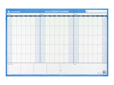 AT-A-GLANCE 90-120 Day 24H x 36W Dry Erase Monthly Wall Calendar, Reversible, Blue (PM239 28)