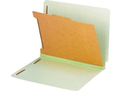 Pendaflex Pressboard End Tab Classification Folders, Letter Size, 6 Sections, Light Green, 10/Box (PFX 23224)