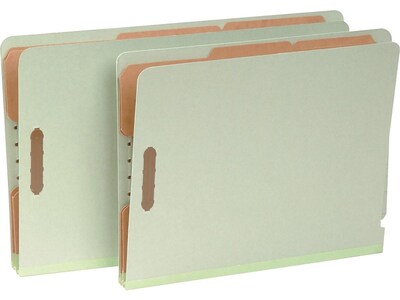 Pendaflex Pressboard End Tab Classification Folders, Letter Size, 6 Sections, Light Green, 10/Box (PFX 23224)