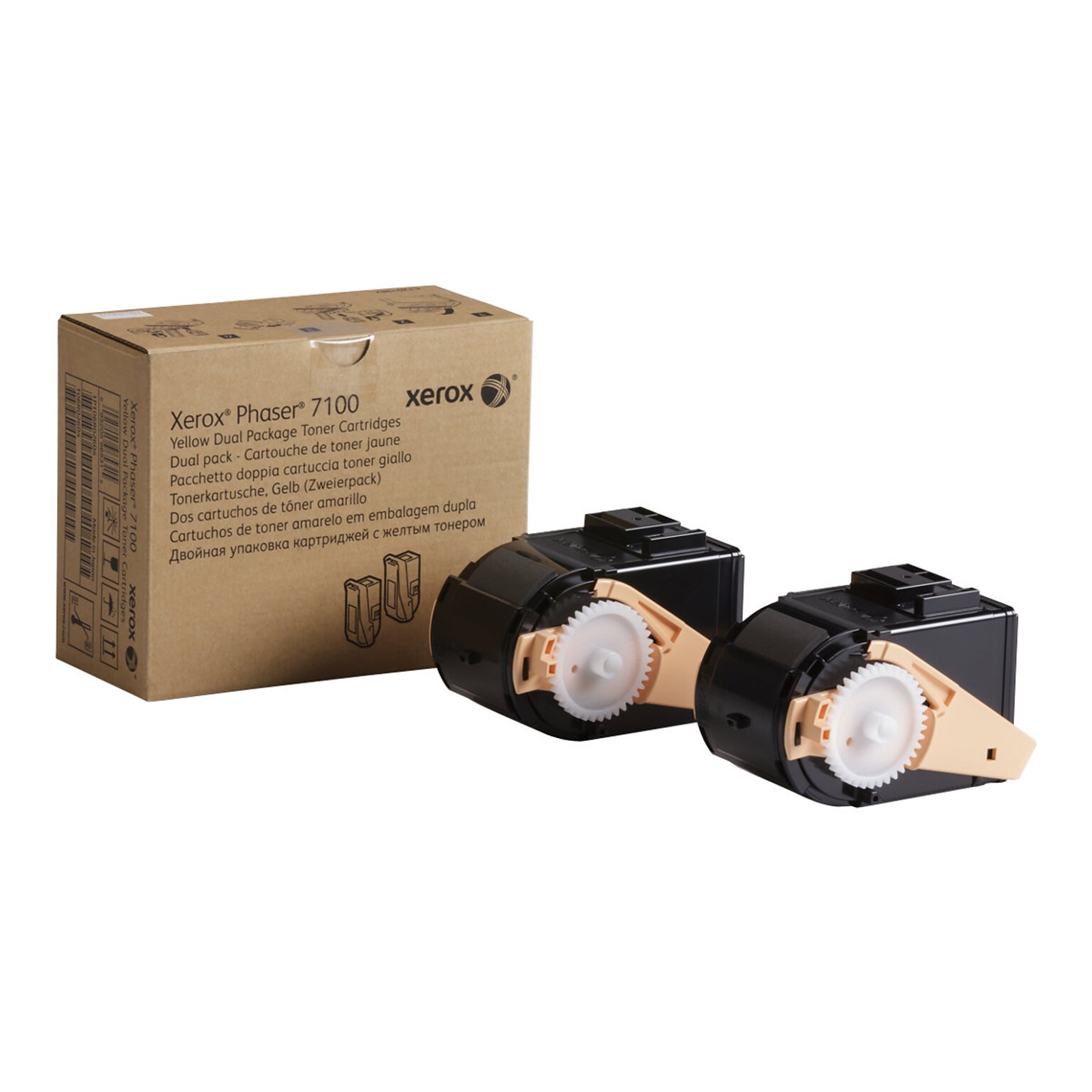 Xerox 106R02604 Yellow Standard Yield Toner Cartridge, 2/Pack