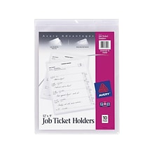 Avery Heavy Duty Vinyl Job Ticket Holders, 9 x 12, Clear, Top Loading, 10/Pack (75009)