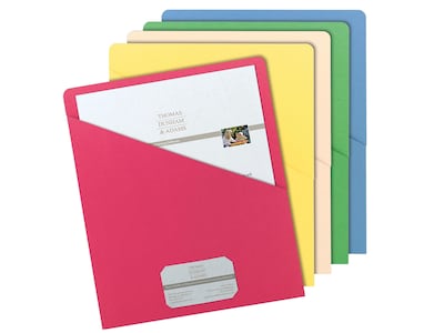 Smead Organized Up Slash File Jackets, Letter Size, Assorted, 25/Pack (75425)