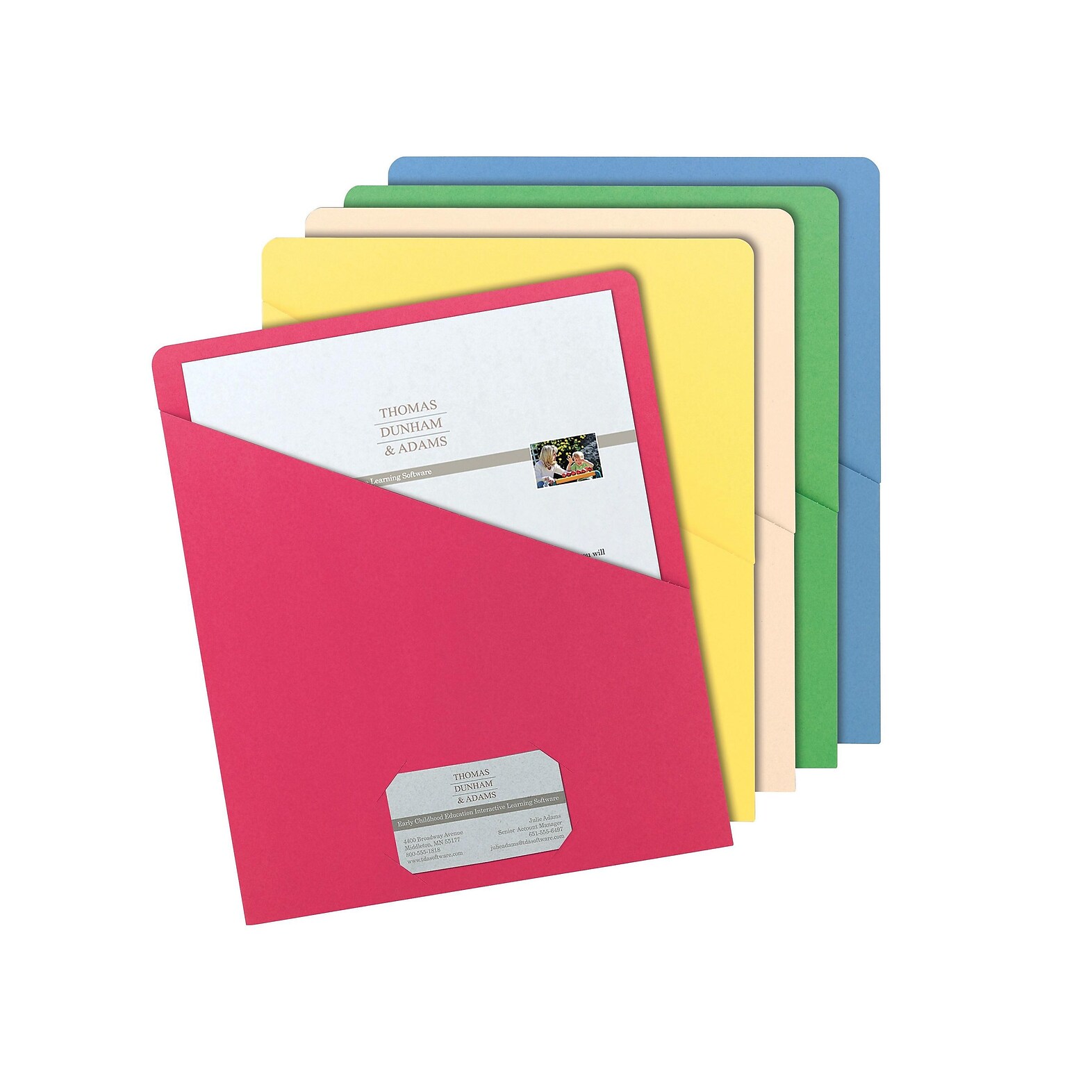 Smead Organized Up Slash File Jackets, Letter Size, Assorted, 25/Pack (75425)