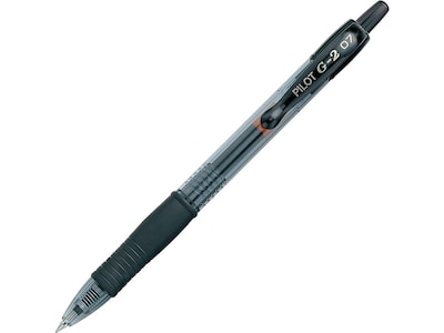 Pilot G2 Retractable Gel Pens, Fine Point, Black Ink, Dozen (31020)