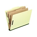 Pendaflex Pressboard Classification Top Tab Folders, 2 Partitions/6 Fasteners, Light Green, Letter-size, 10/Box