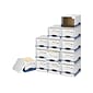 Bankers Box File/Cube™ Quick Set-Up Corrugated File Storage Box Shells, Letter/Legal Size, White/Blue, 6/Carton (0162601)