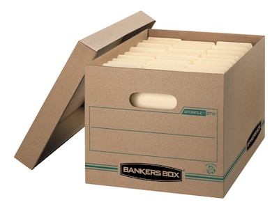 Bankers Box Stor/File 100% Recycled Corrugated File Storages Boxes, Lift-Off Lid, Letter/Legal Size,