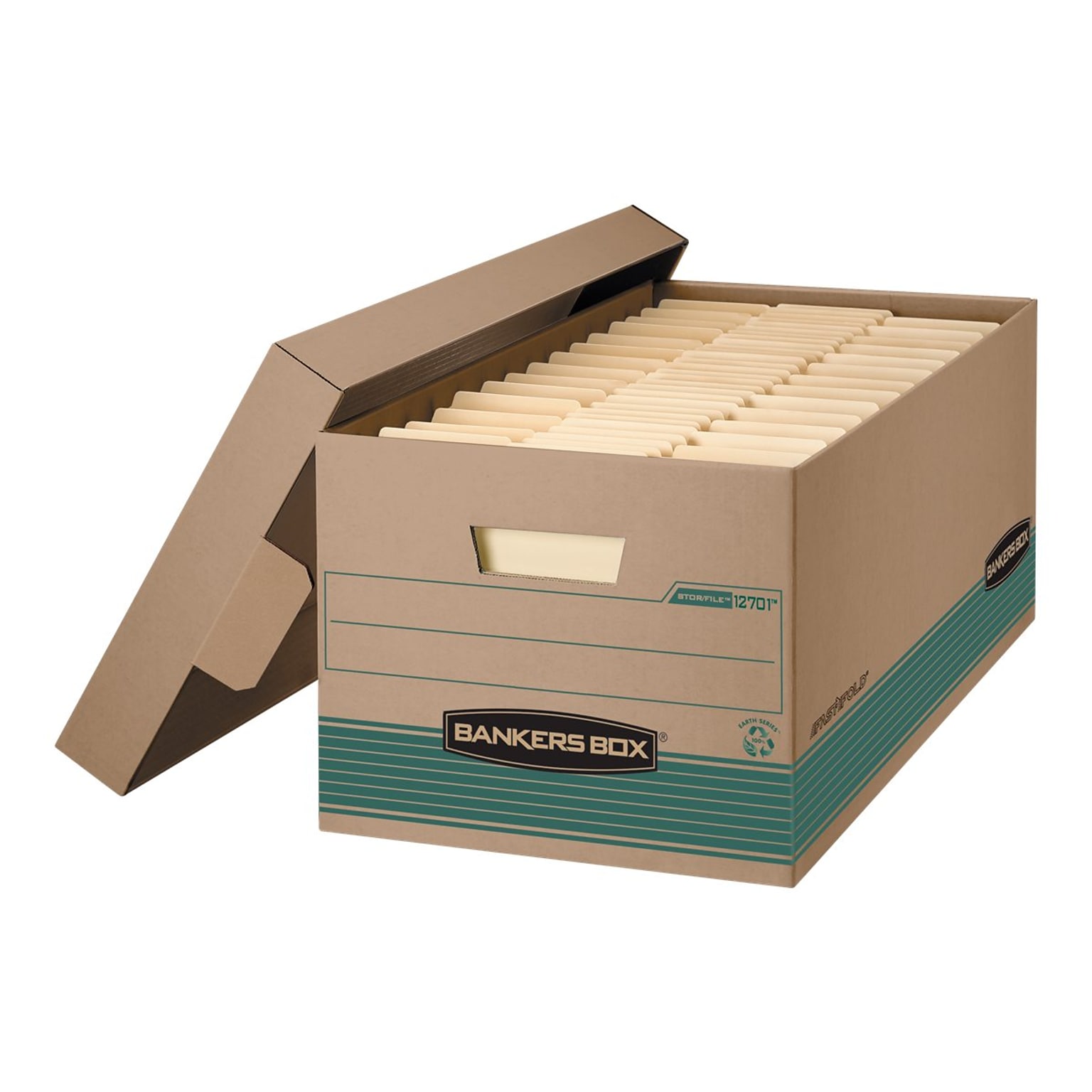 Bankers Box Stor/File Medium-Duty File Storage Boxes, Lift-Off Lid, Legal Size, Brown, 12/Carton (1270201)