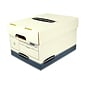 Bankers Box R-Kive O/S Heavy-Duty FastFold, File Storage Boxes, Lift-Off Lid, Letter/Legal Size, White/Blue, 20/BL (0077103)