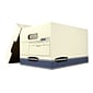Bankers Box R-Kive O/S Heavy-Duty FastFold, File Storage Boxes, Lift-Off Lid, Letter/Legal Size, White/Blue, 20/BL (0077103)
