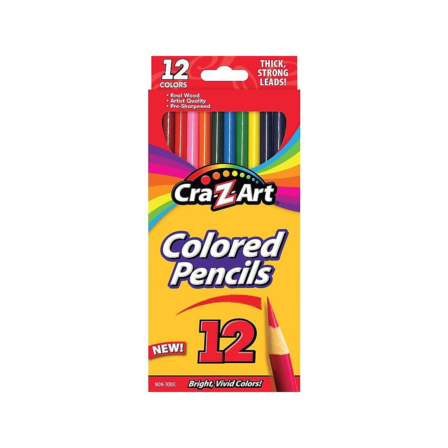 Cra-Z-Art Pre-sharpened Colored Pencils, Assorted, 12/Box (r10404)