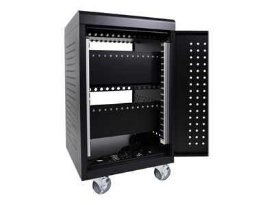 Luxor Lockable 30-Unit Laptop Storage Cabinet, Black Steel (LLTM30-B)