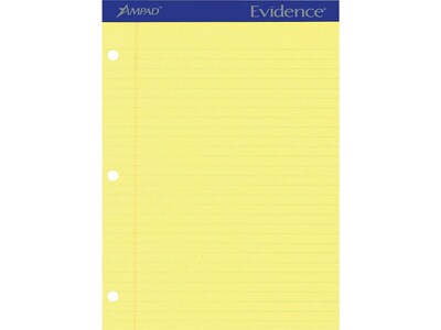 Ampad Notepads, 8.5 x 11.75, Wide Ruled, Canary, 50 Sheets/Pad, 12 Pads/Pack (TOP20-221)