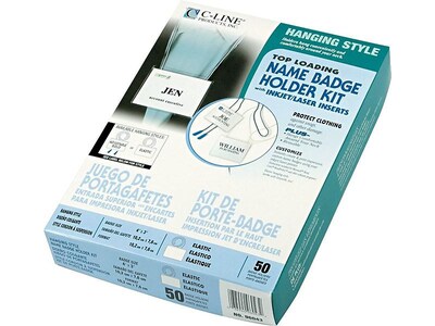 C-Line Name Badge & Holder Kit, Clear, 50/Box (96043)