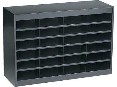 Safco E-Z Stor® 24-Compartment Literature Organizers, 37.5 x 25.75, Black (9211BLR)