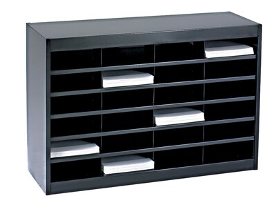 Safco E-Z Stor® 24-Compartment Literature Organizers, 37.5 x 25.75, Black (9211BLR)