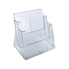 Azar Two-Tier Brochure Holder, 8.5 x 11, Clear Plastic (252380)