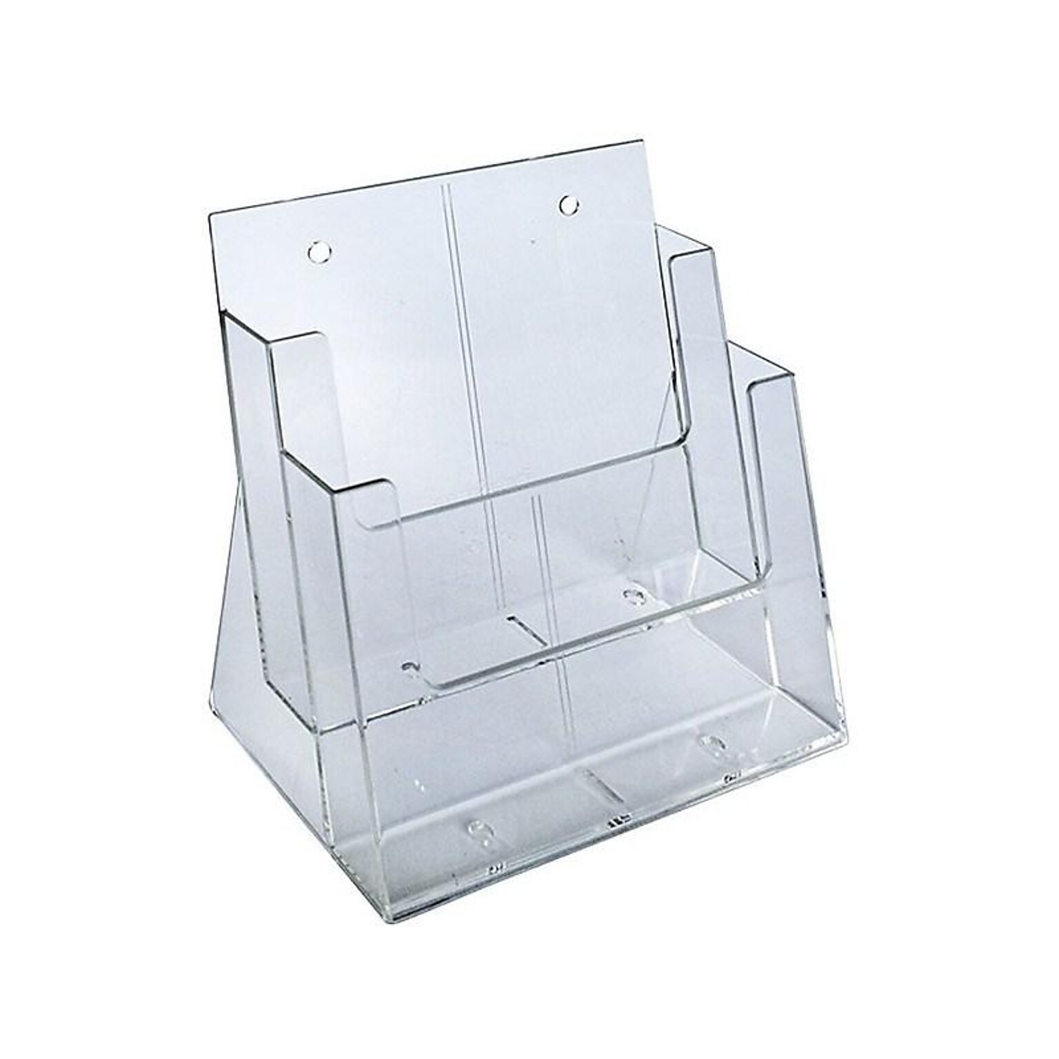 Azar Two-Tier Brochure Holder, 8.5 x 11, Clear Plastic (252380)